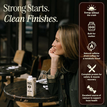 PRES Protein Coffee, Variety, High Protein, Real Cold Brew, 20G Protein, 1G Sugar, 100 Calories, Protein Snacks, No Added Sugar, Coffee, Breakfast, Protein, Kosher, Soy Free, Nut Free, Non-Gmo, Low Carb (4 Pack)