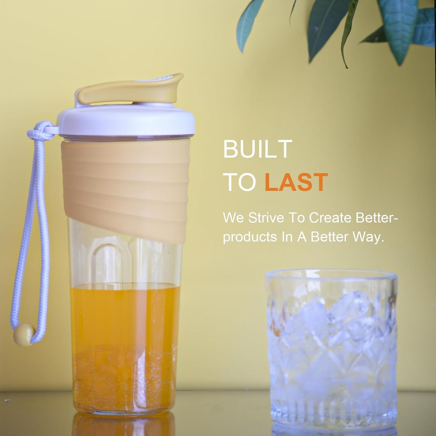 Shaker Bottle for Protein Mixes，24 Oz，Protein Shaker Bottles with Whisk Ball, Mixer Bottle, Protein Bottle,Portable Pre Workout Whey Protein Drink Shaker Cup，Yellow